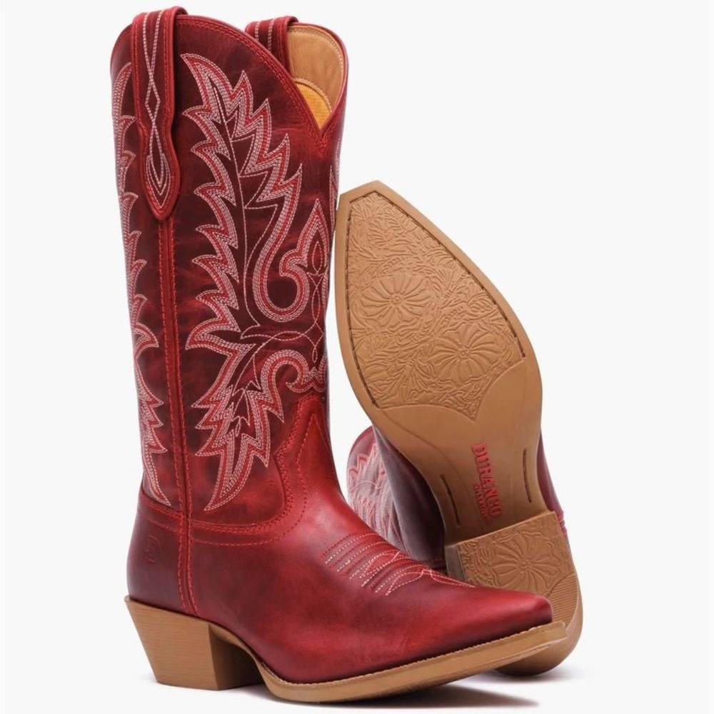 NEW Durango Shyloh Crimson Red Western Boots Snip Toe Cowgirl Rodeo Statement - Picture 5 of 16